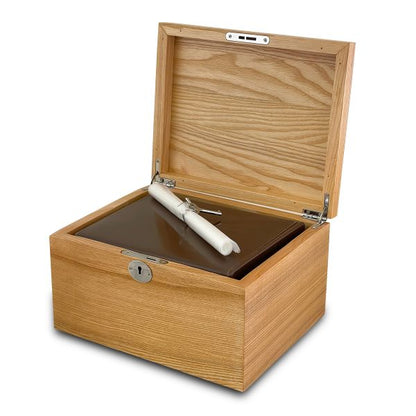 Locking Light Wood Urn